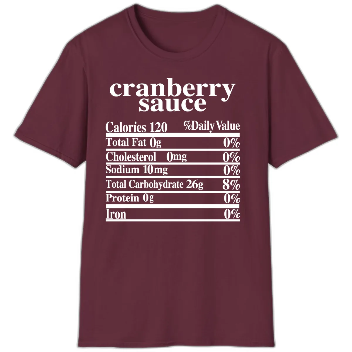 Cranberry Sauce Nutrition Facts T-Shirt in Maroon