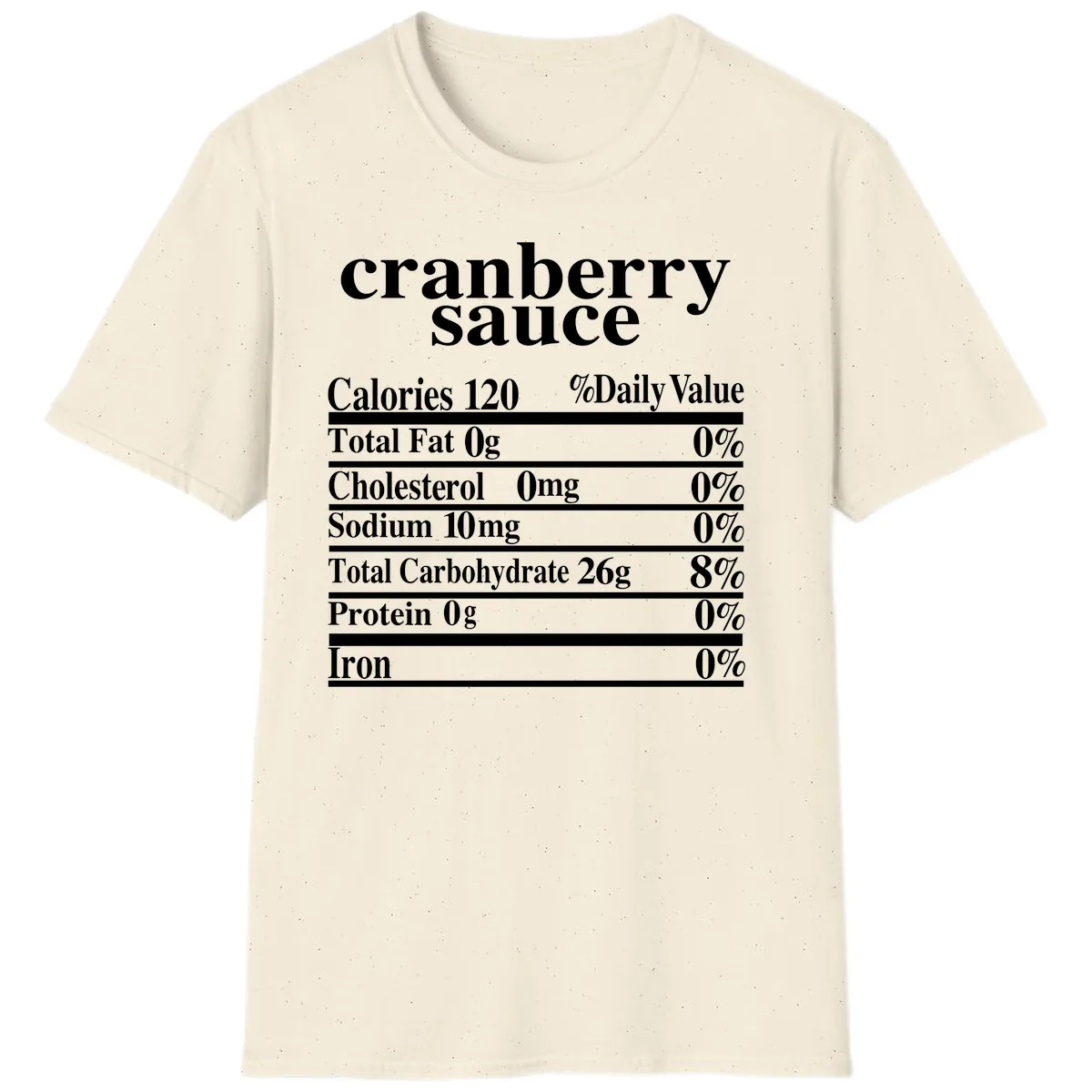 Cranberry Sauce Nutrition Facts T-Shirt in Natural