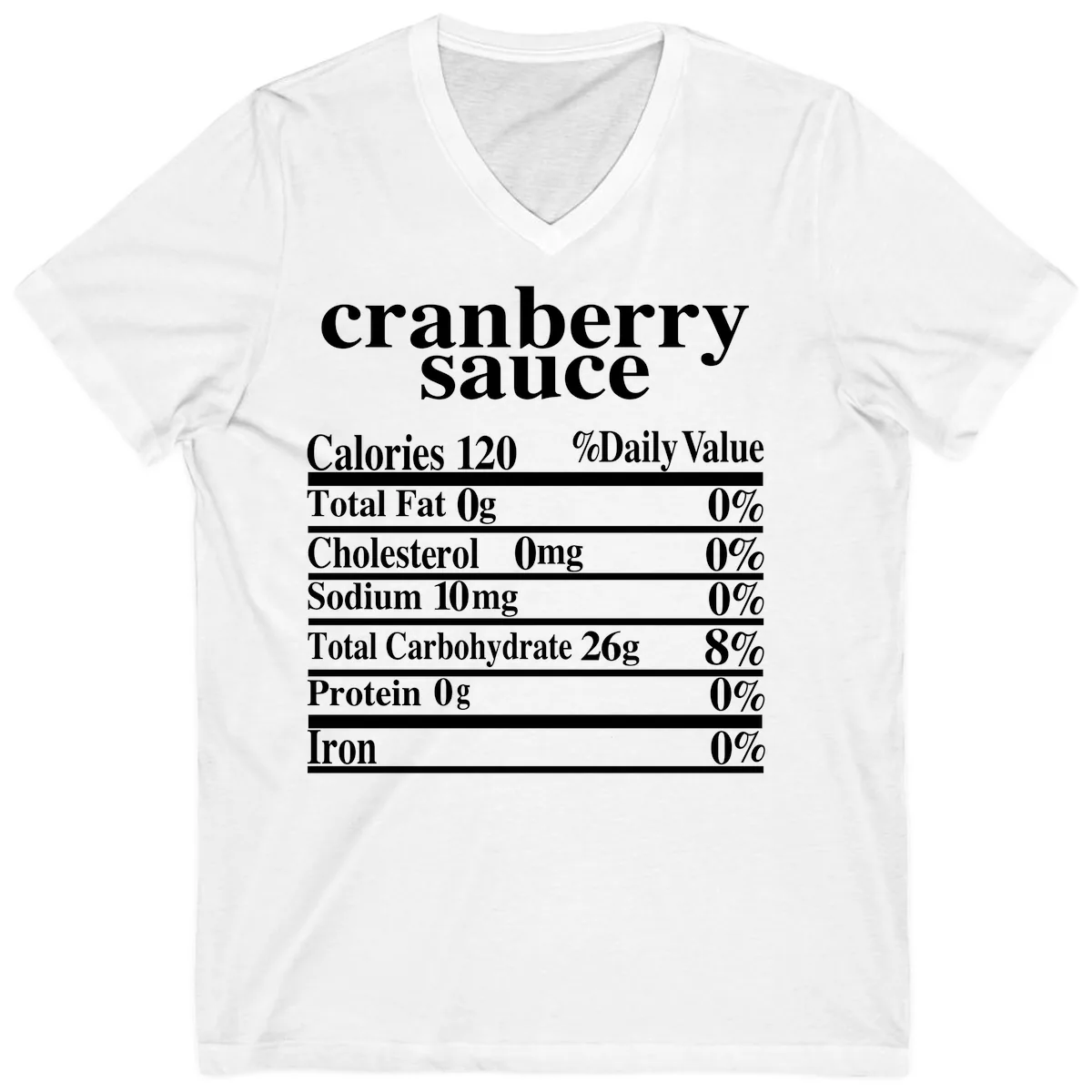 Cranberry Sauce Nutrition Facts V-Neck in White