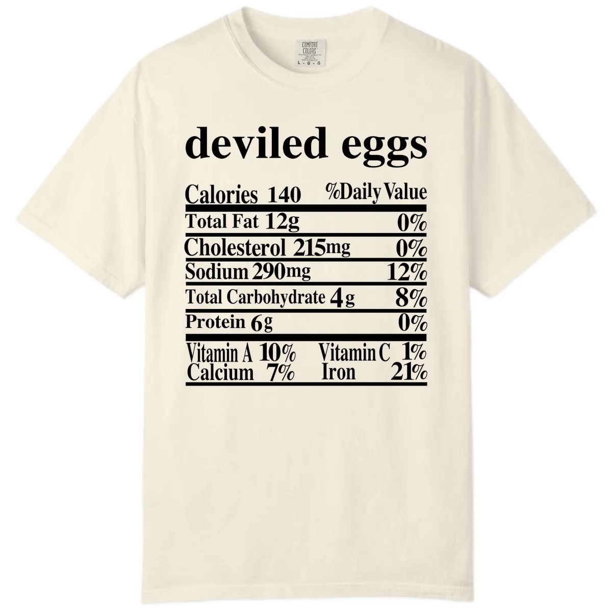 Deviled Eggs Nutrition Facts Comfort Color in Ivory