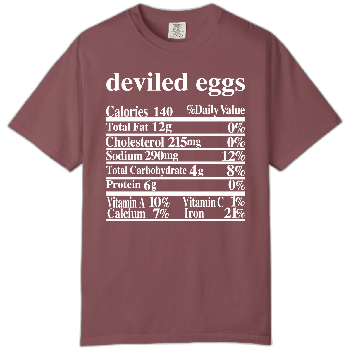 Deviled Eggs Nutrition Facts Comfort Color in Brick