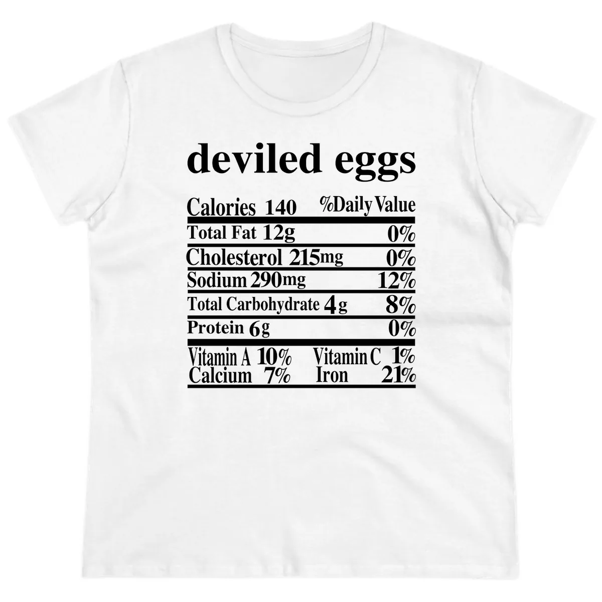 Deviled Eggs Nutrition Facts Ladies Tee in White