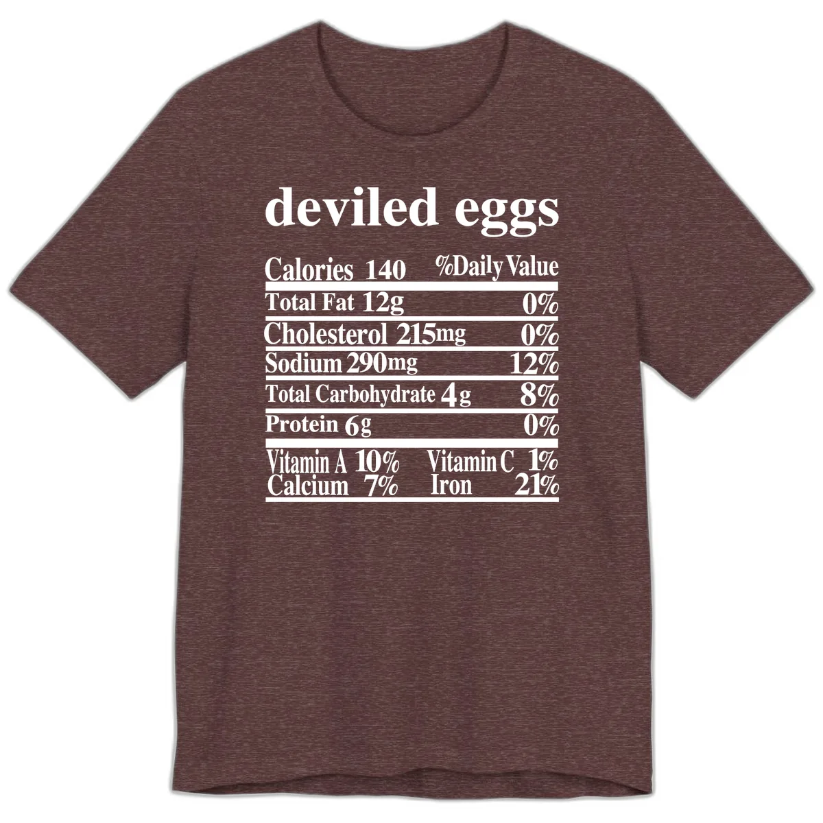 Deviled Eggs Nutrition Facts Premium T-Shirt in Heather Maroon