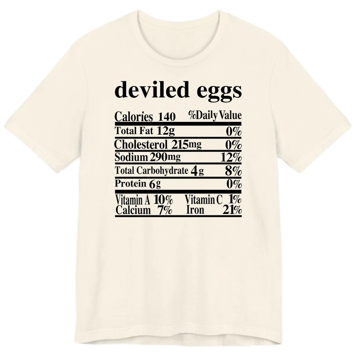 Deviled Eggs Nutrition Facts Premium T-Shirt in Natural