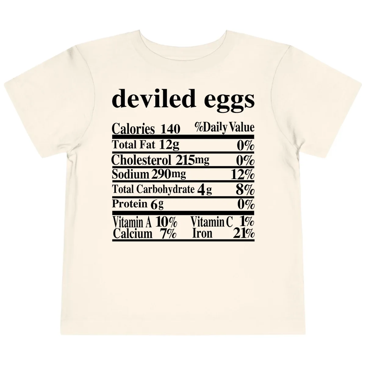 Deviled Eggs Nutrition Facts Toddler T-Shirt in Natural