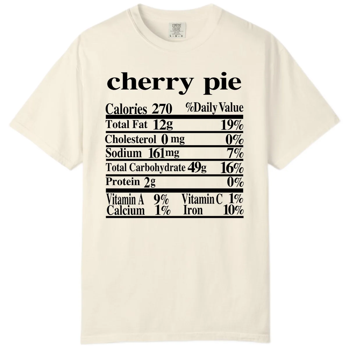 Cherry Pie Nutrition Facts Comfort Color in Ivory