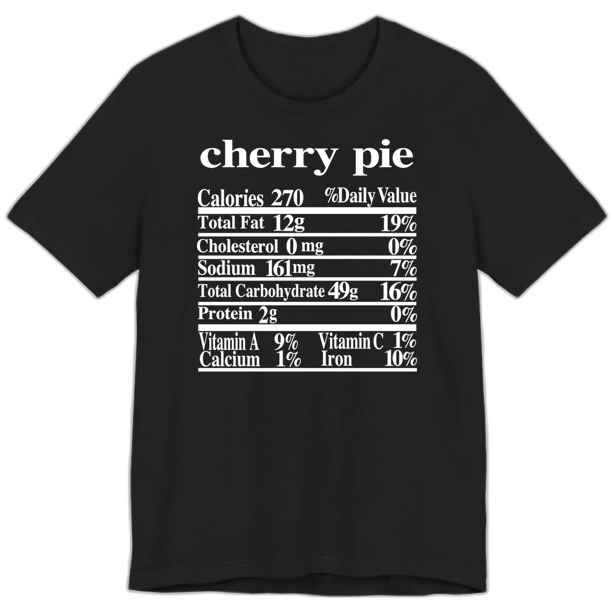 Cherry Pie Nutrition Facts Premium T-Shirt in Black