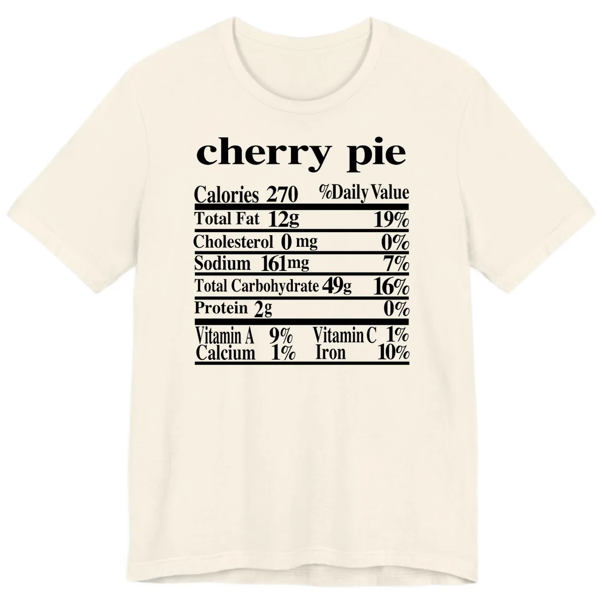 Cherry Pie Nutrition Facts Premium T-Shirt in Natural