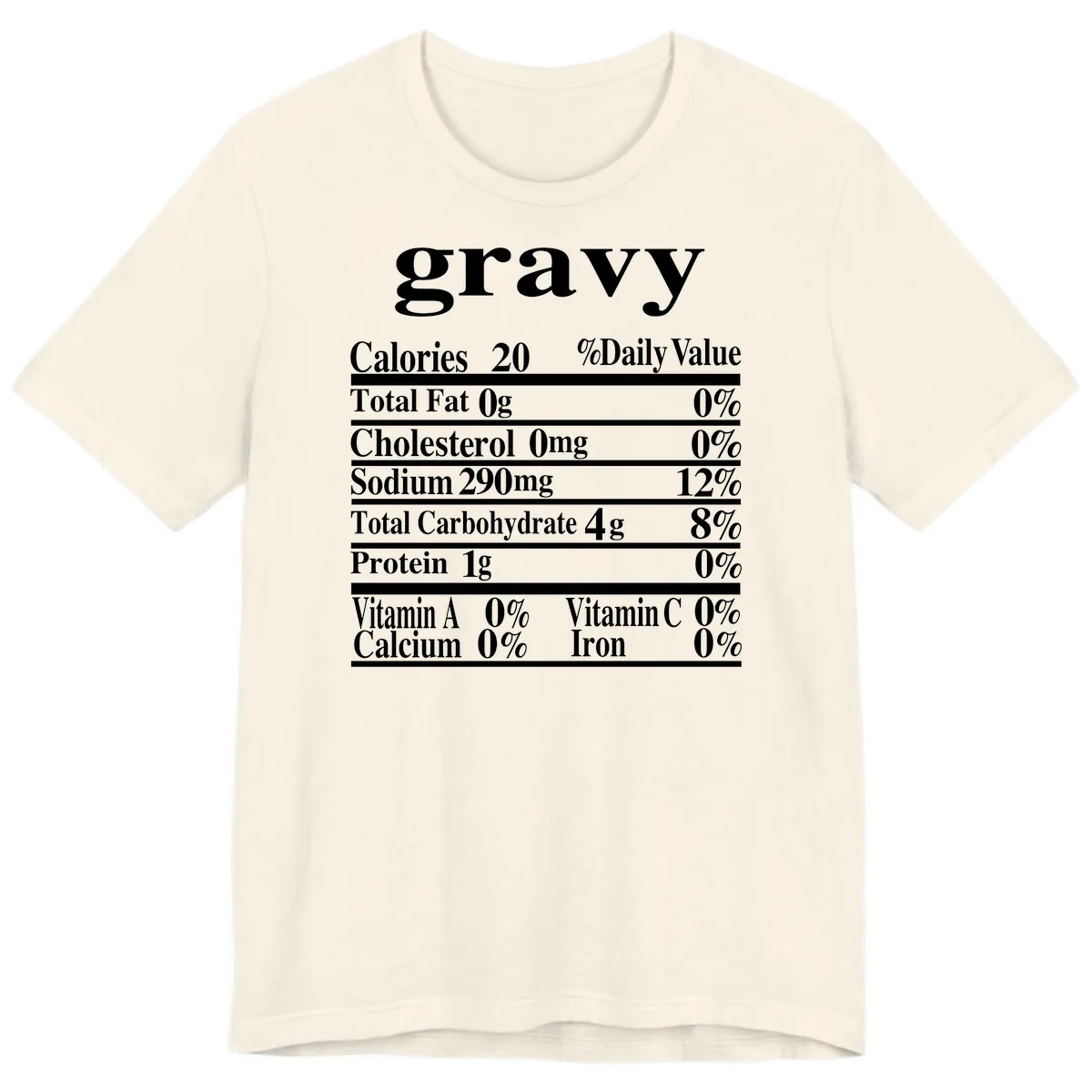 Thanksgiving Gravy Nutrition Label Premium T-Shirt in Natural