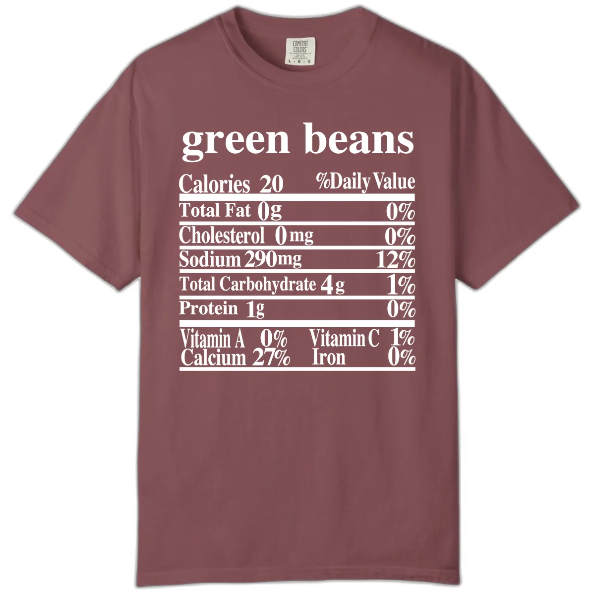 Green Beans Nutrition Facts Comfort Color in Brick