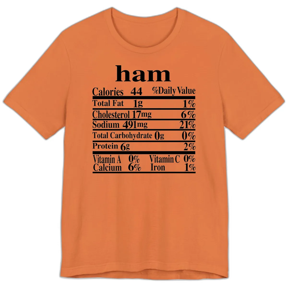Ham Nutrition Label Premium T-Shirt in Burnt Orange