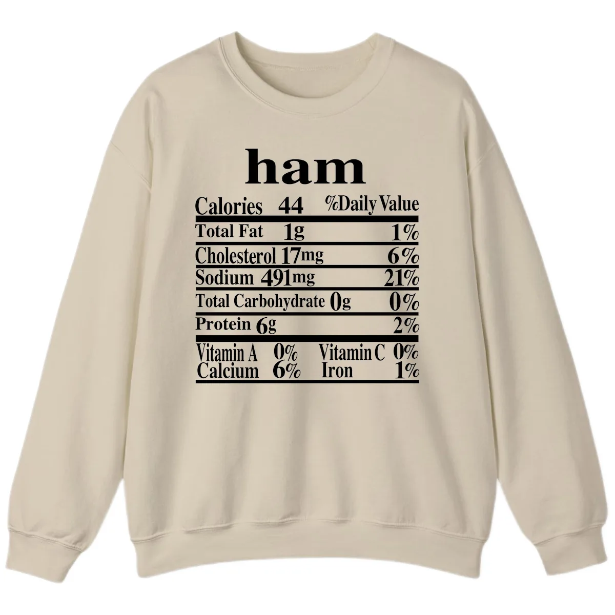Ham Nutrition Label Sweatshirt in Sand