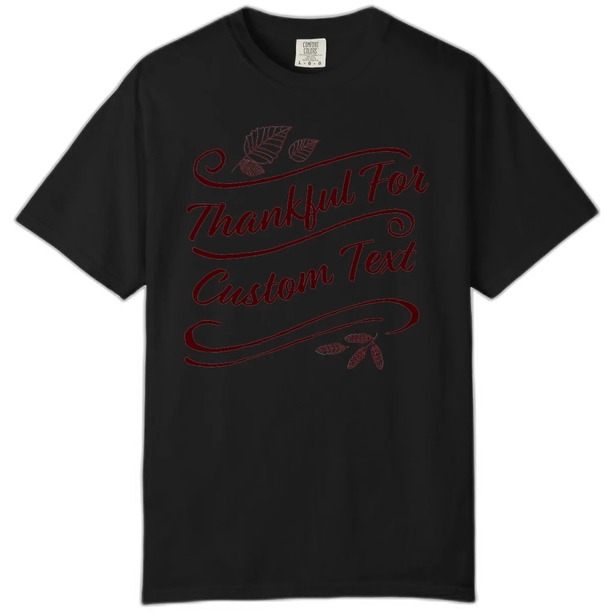 Custom Thanksgiving Family Text Design Comfort Color in Black