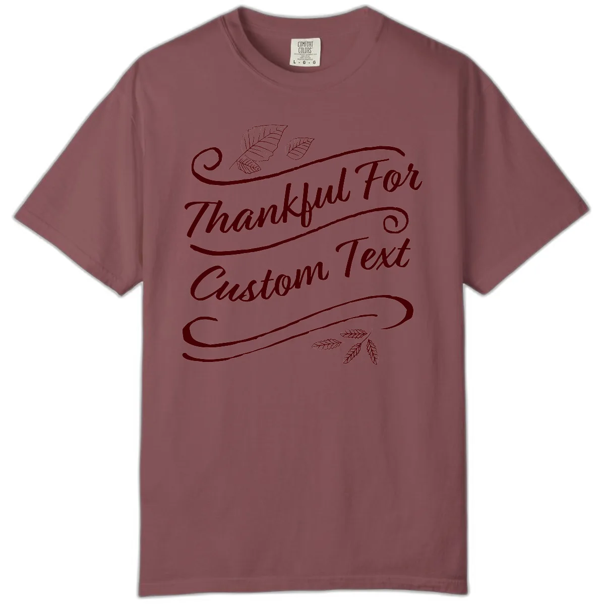 Custom Thanksgiving Family Text Design Comfort Color in Brick