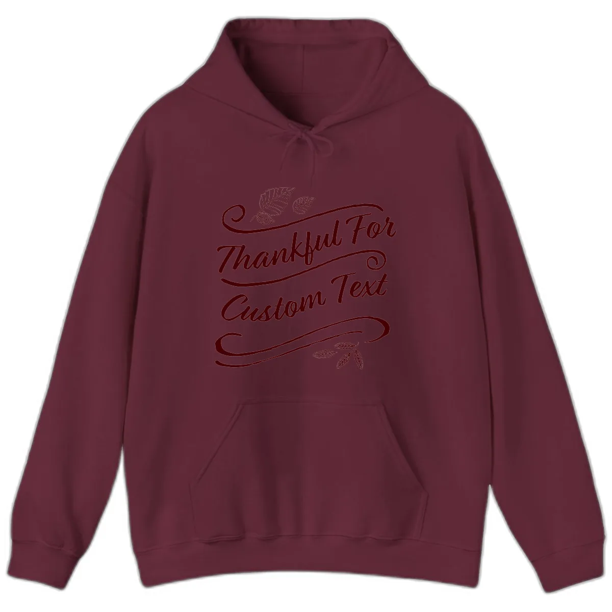 Custom Thanksgiving Family Text Design Hoodie in Maroon