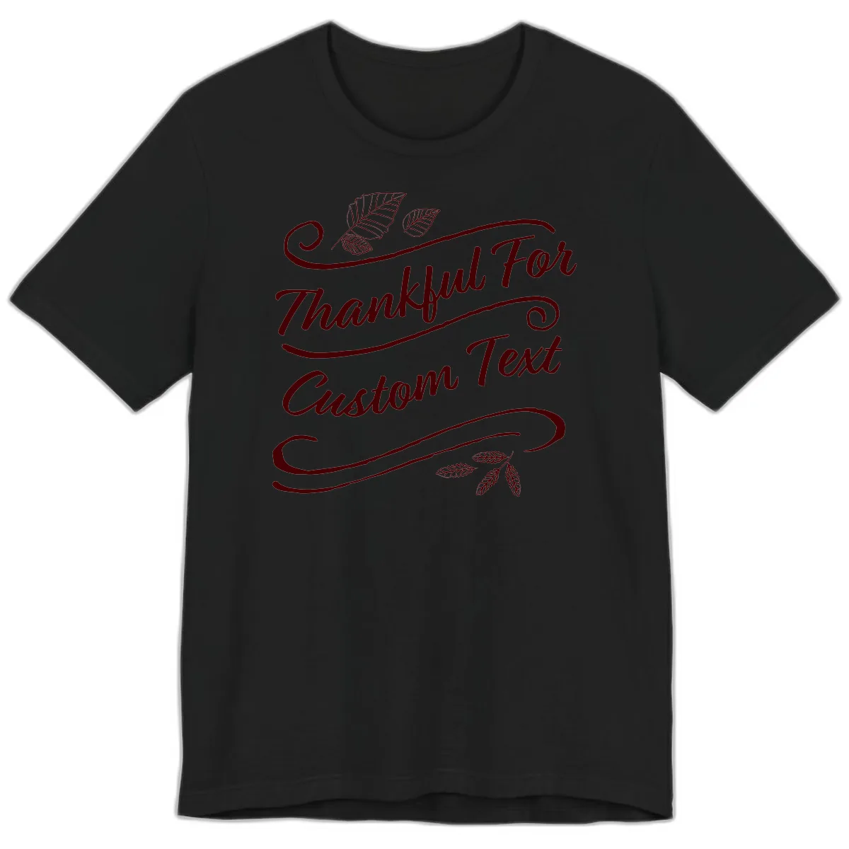 Custom Thanksgiving Family Text Design Premium T-Shirt in Black