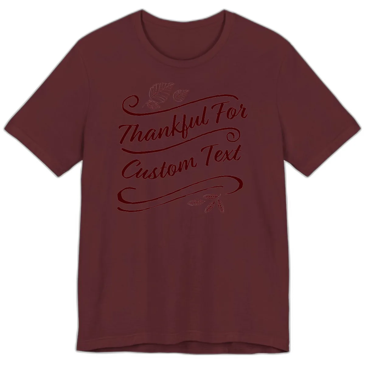 Custom Thanksgiving Family Text Design Premium T-Shirt in Maroon