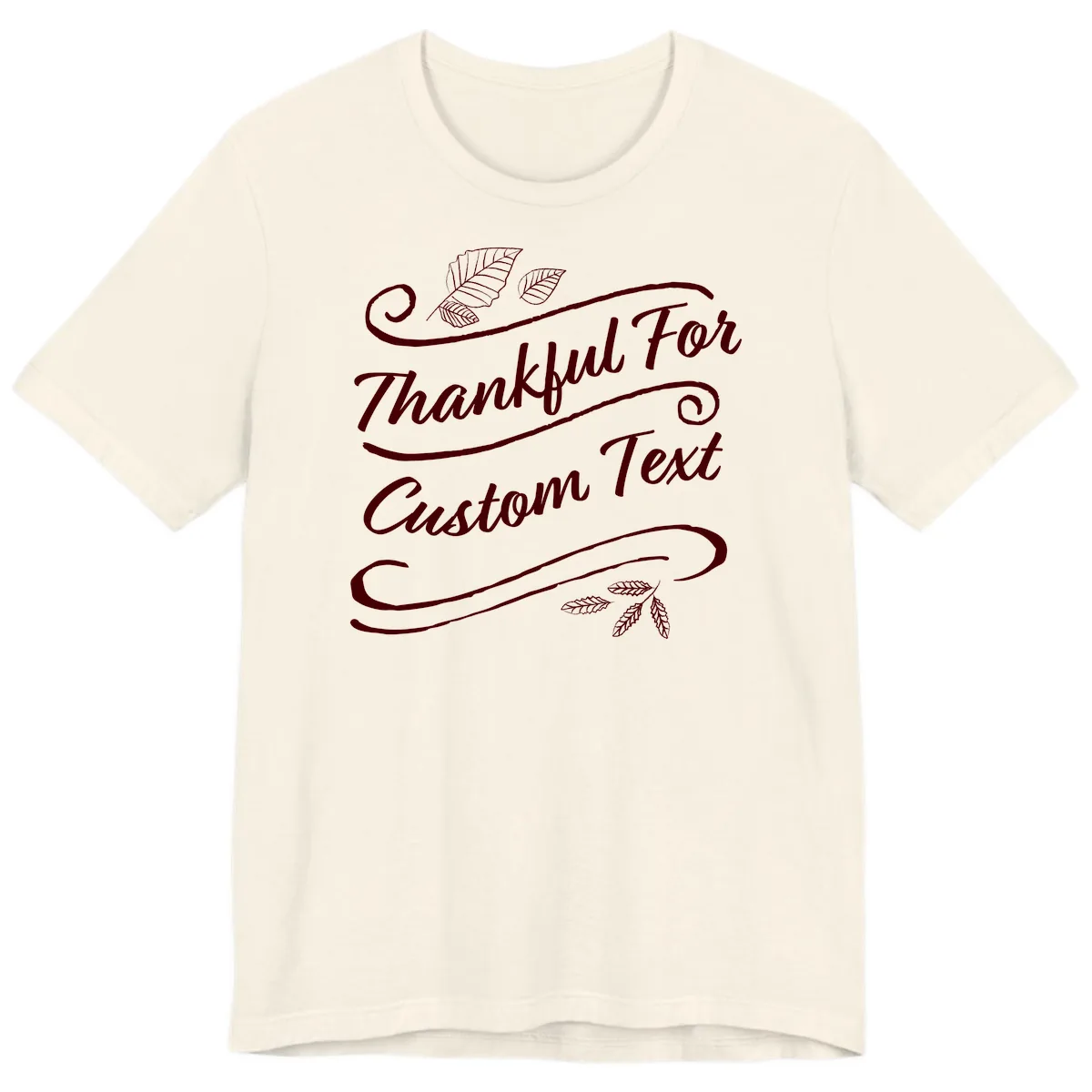 Custom Thanksgiving Family Text Design Premium T-Shirt in Natural