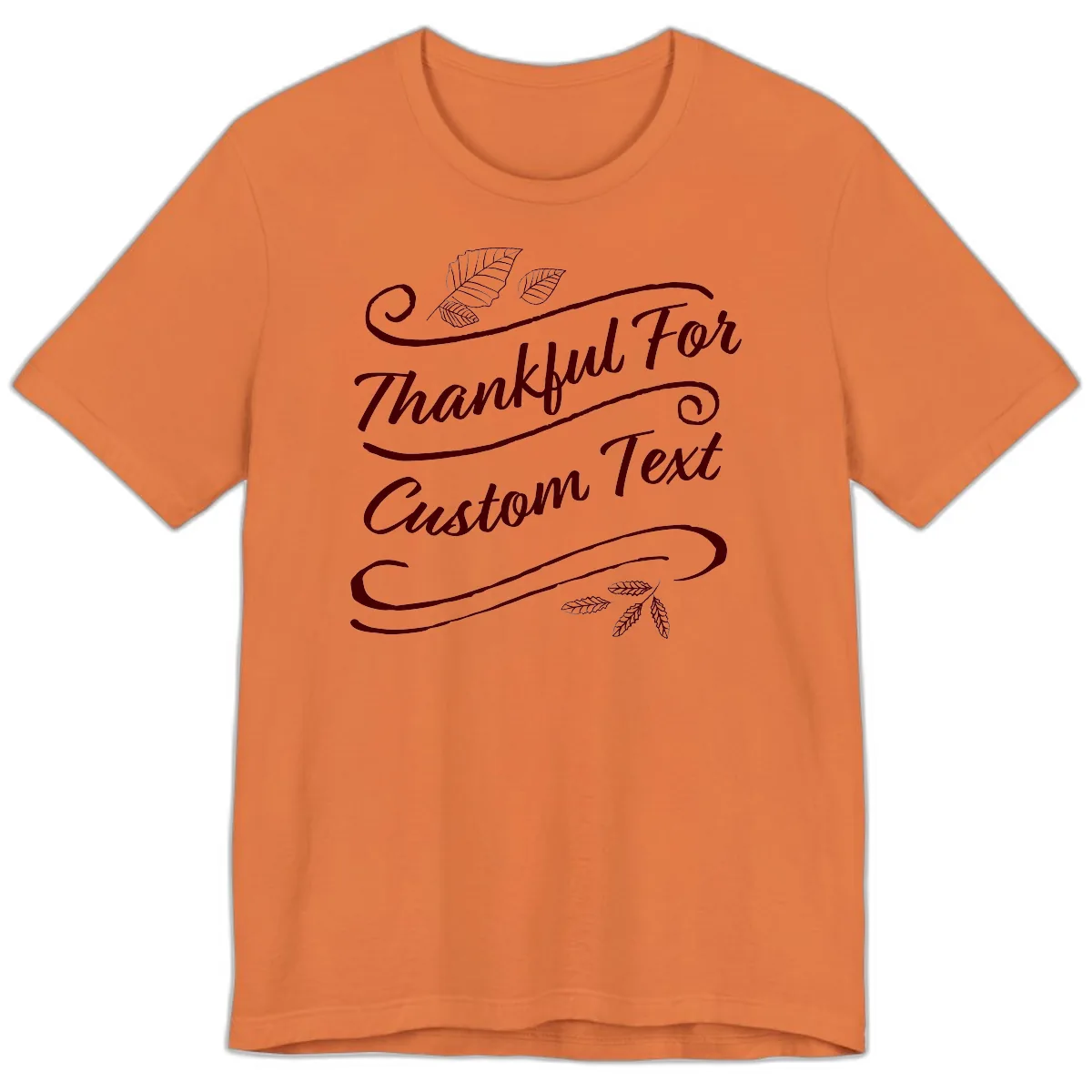 Custom Thanksgiving Family Text Design Premium T-Shirt in Burnt Orange