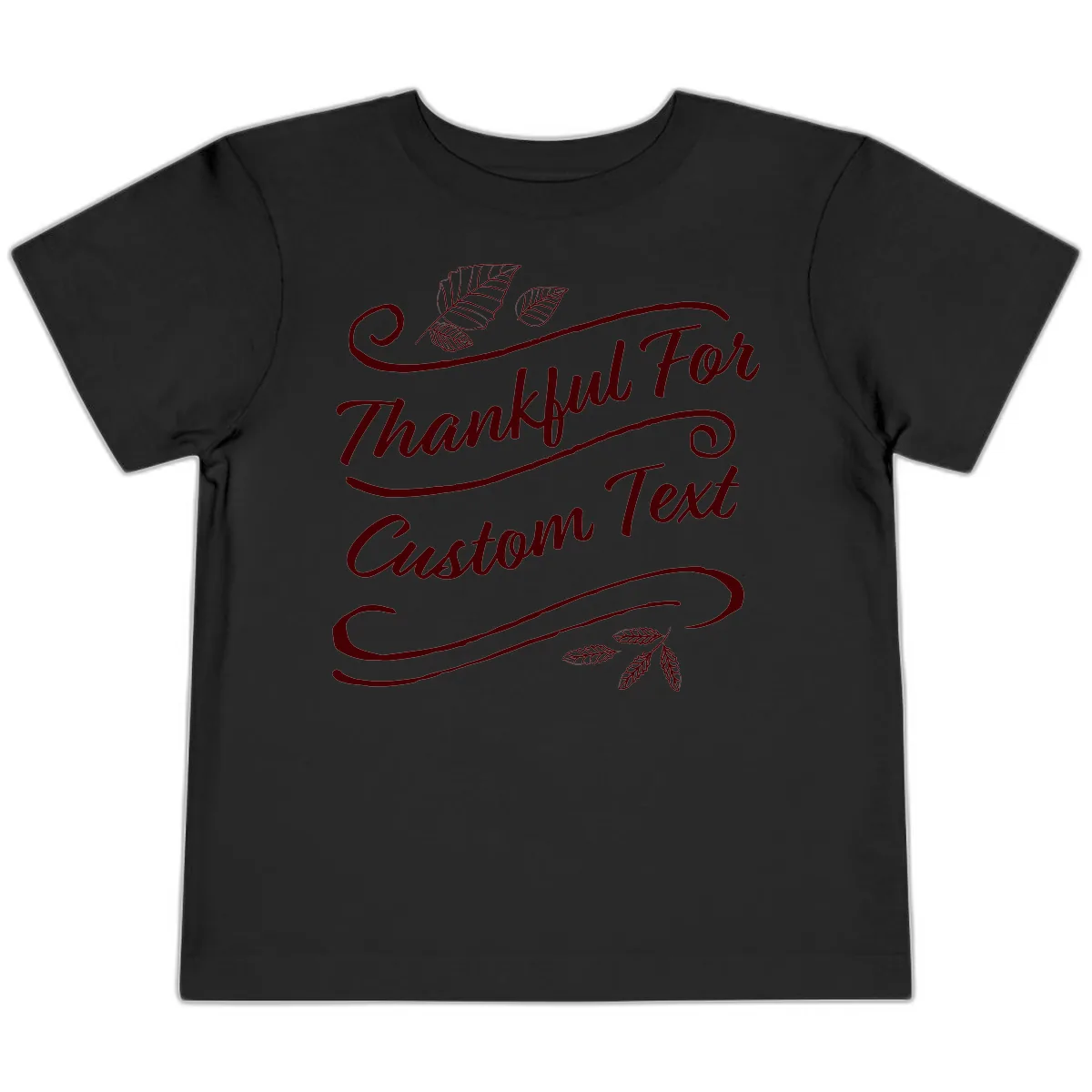 Custom Thanksgiving Family Text Design Toddler T-Shirt in Black