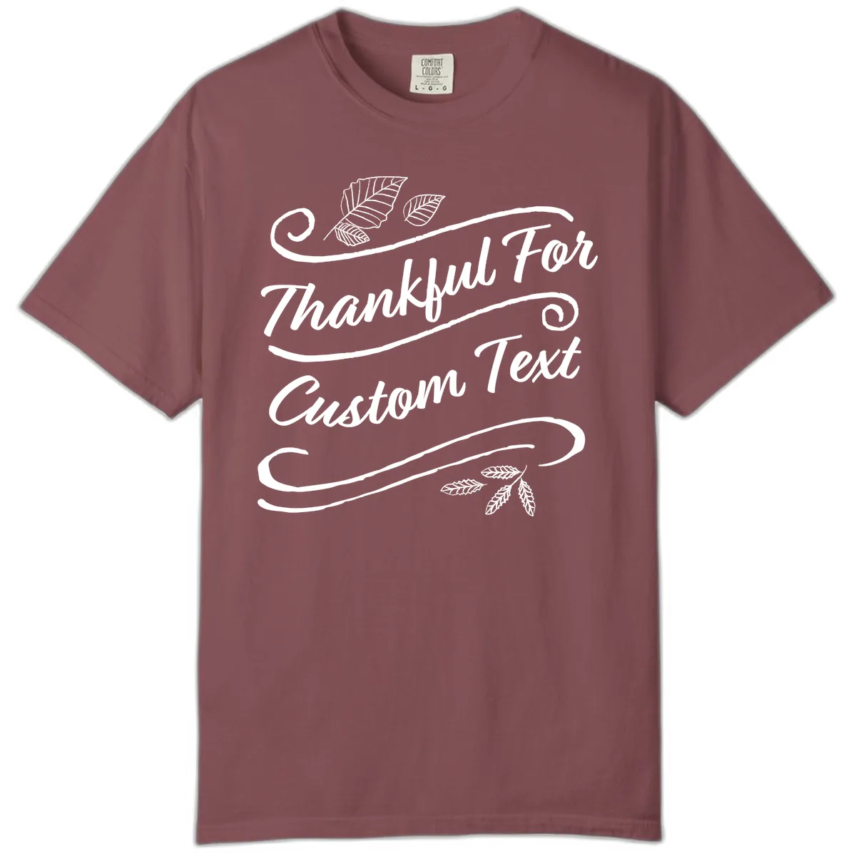 Custom Thanksgiving Text Design Comfort Color in Brick