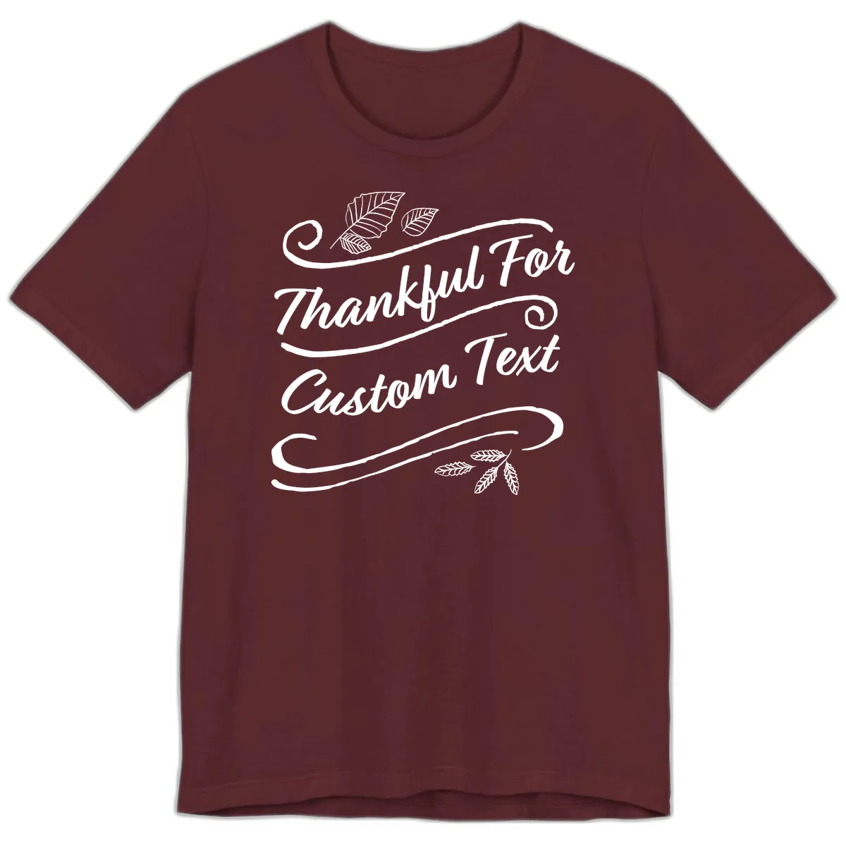 Custom Thanksgiving Text Design Premium T-Shirt in Maroon