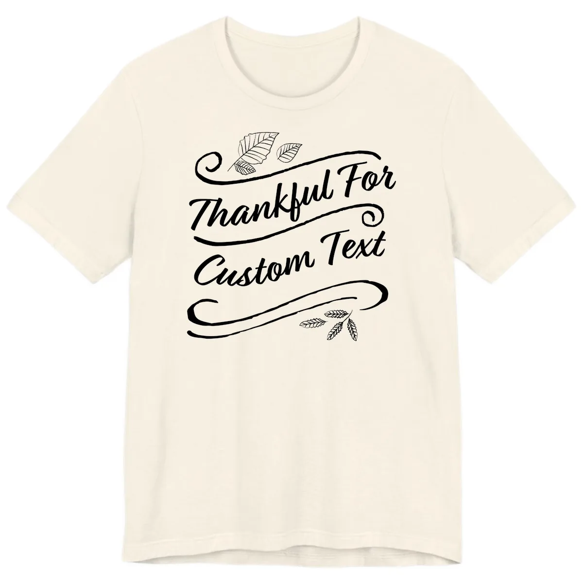 Custom Thanksgiving Text Design Premium T-Shirt in Natural