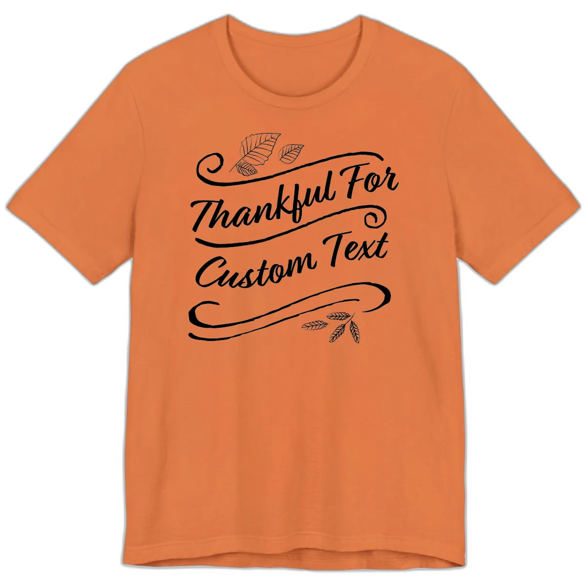 Custom Thanksgiving Text Design Premium T-Shirt in Burnt Orange