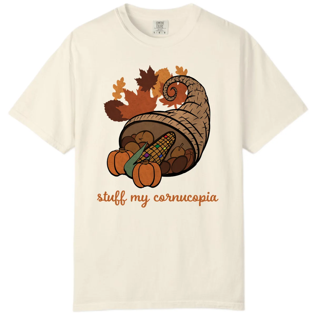 Stuff My Cornucopia Thanksgiving Graphic Comfort Color in Ivory