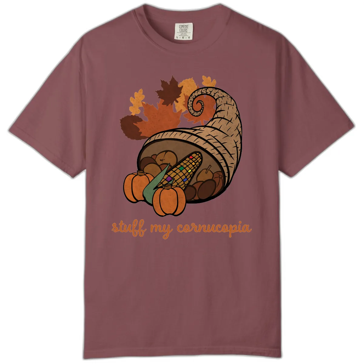 Stuff My Cornucopia Thanksgiving Graphic Comfort Color in Brick