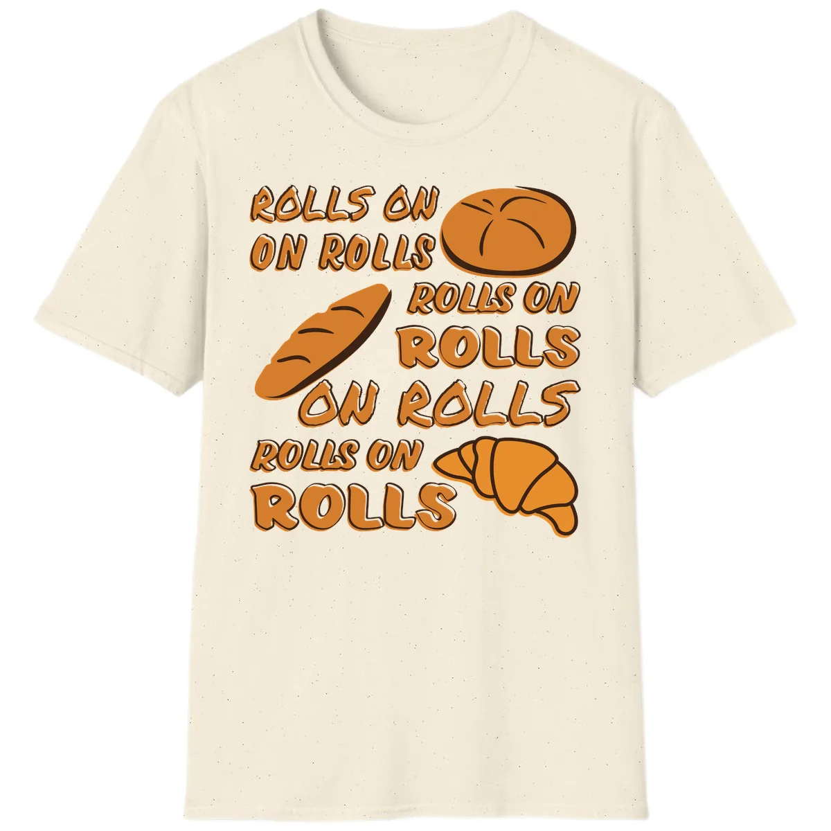 Rolls On Rolls Typography T-Shirt in Natural