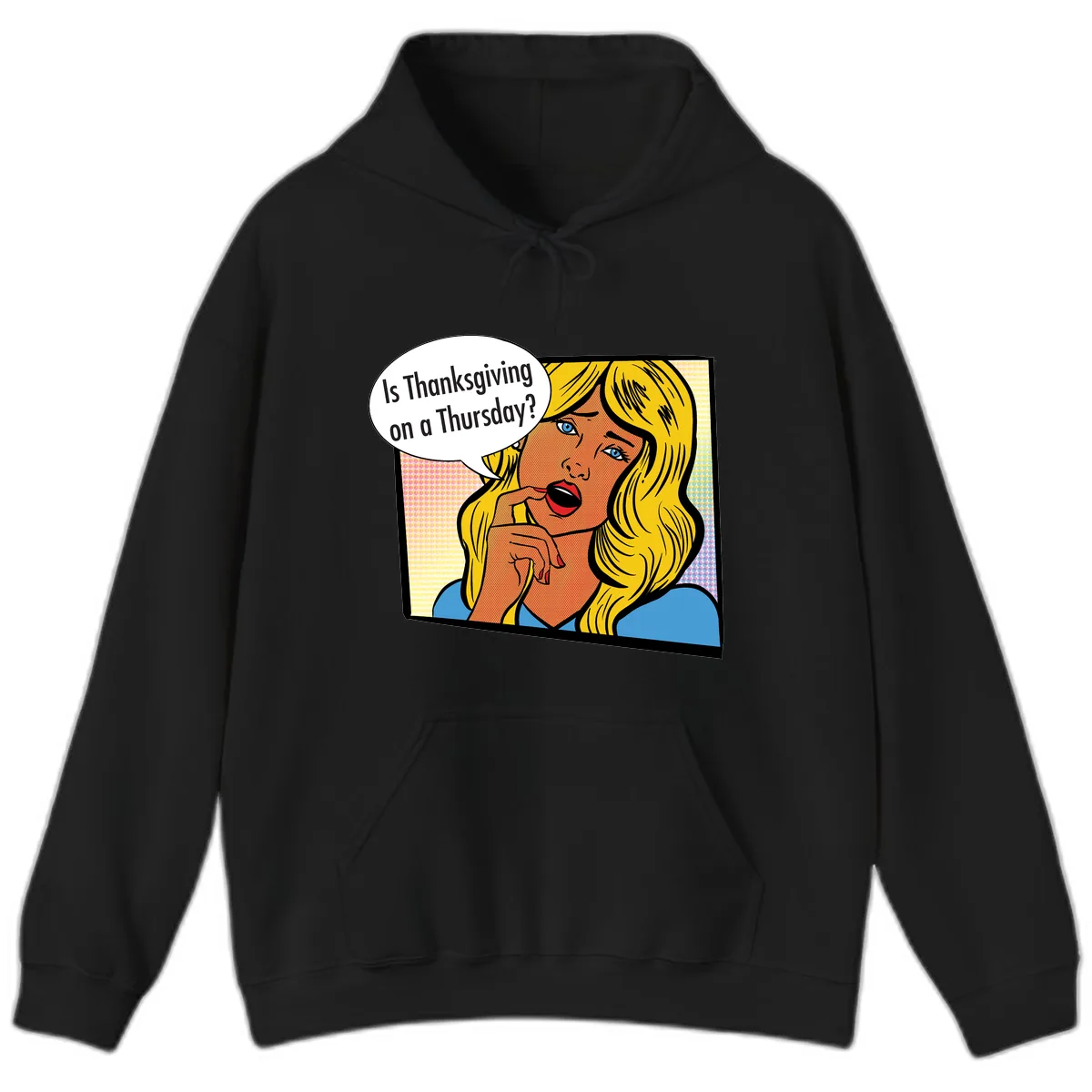 Thanksgiving Day Question Hoodie in Black