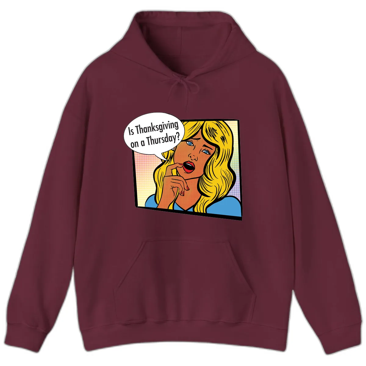 Thanksgiving Day Question Hoodie in Maroon