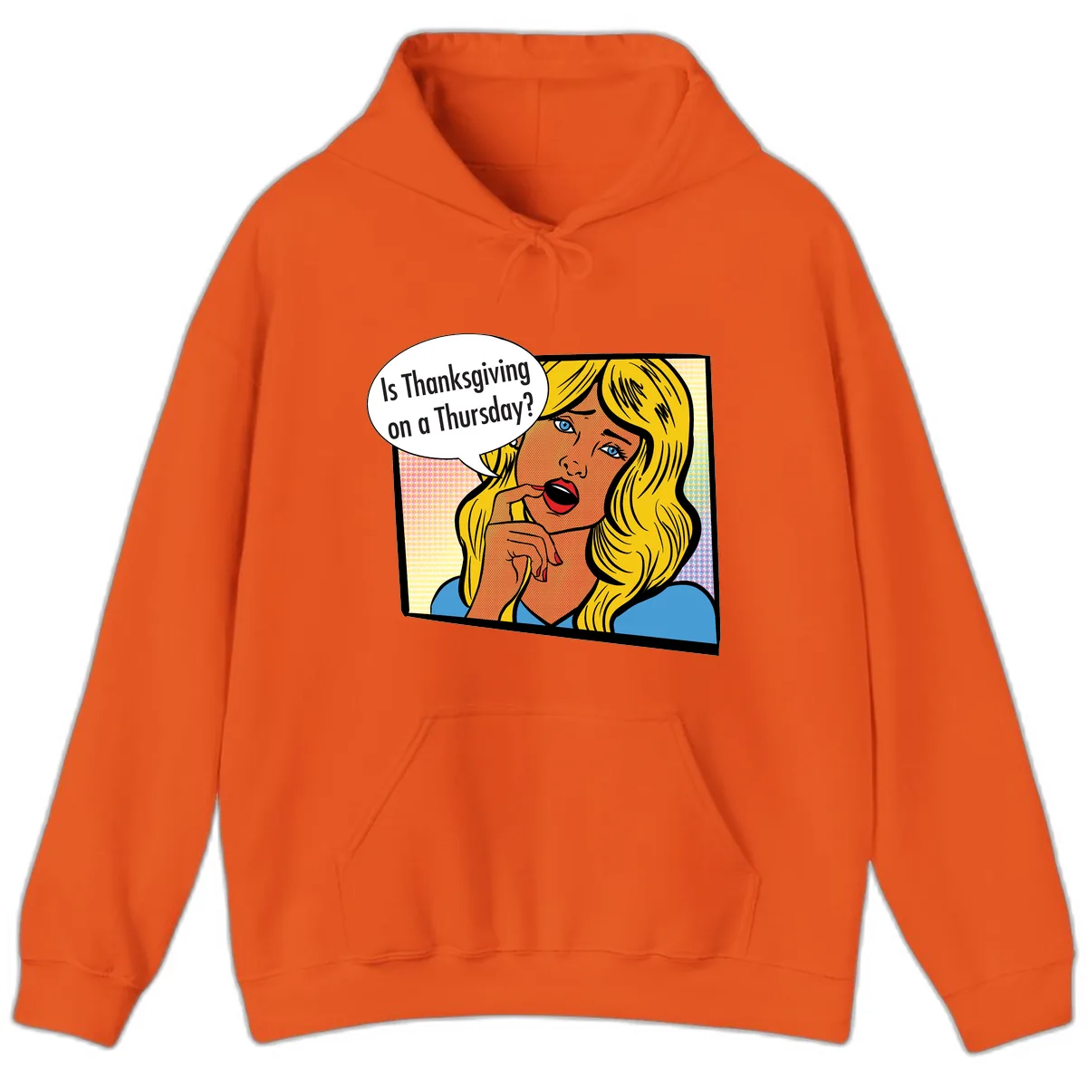 Thanksgiving Day Question Hoodie in Orange