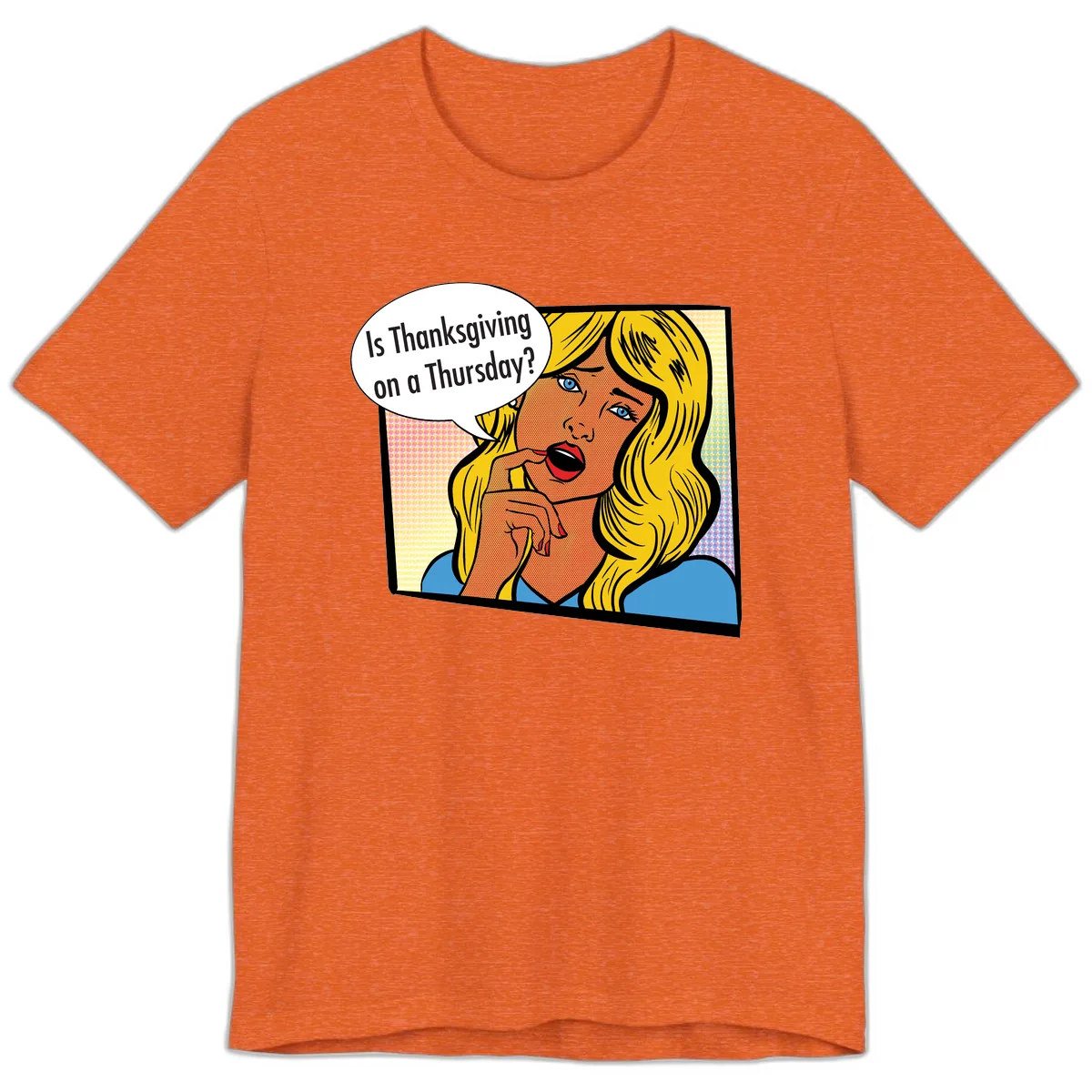 Thanksgiving Day Question Premium T-Shirt in Heather Orange
