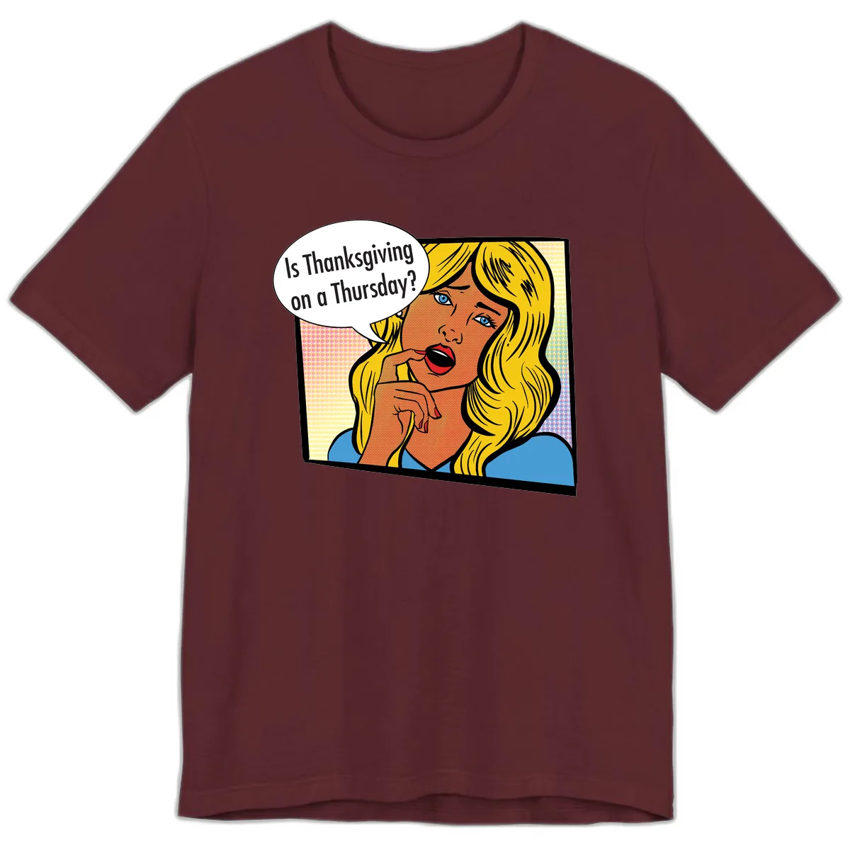 Thanksgiving Day Question Premium T-Shirt in Maroon