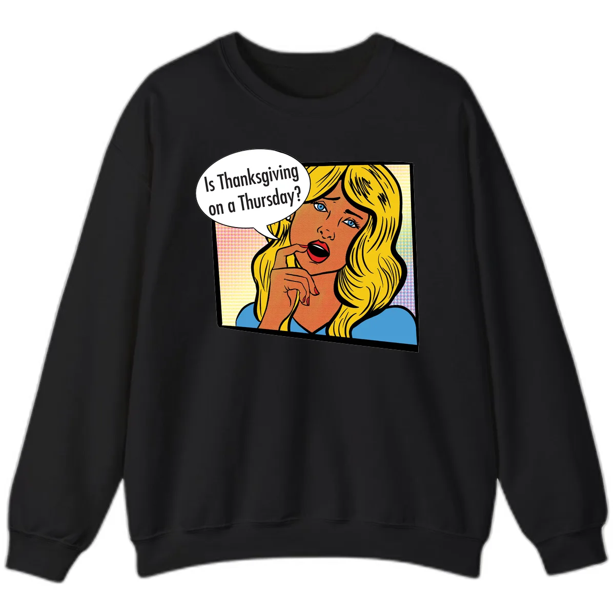 Thanksgiving Day Question Sweatshirt in Black