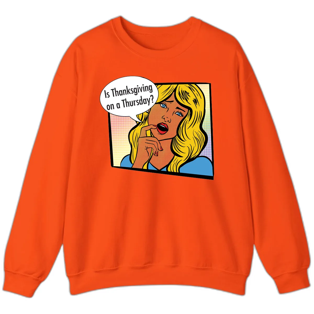 Thanksgiving Day Question Sweatshirt in Orange