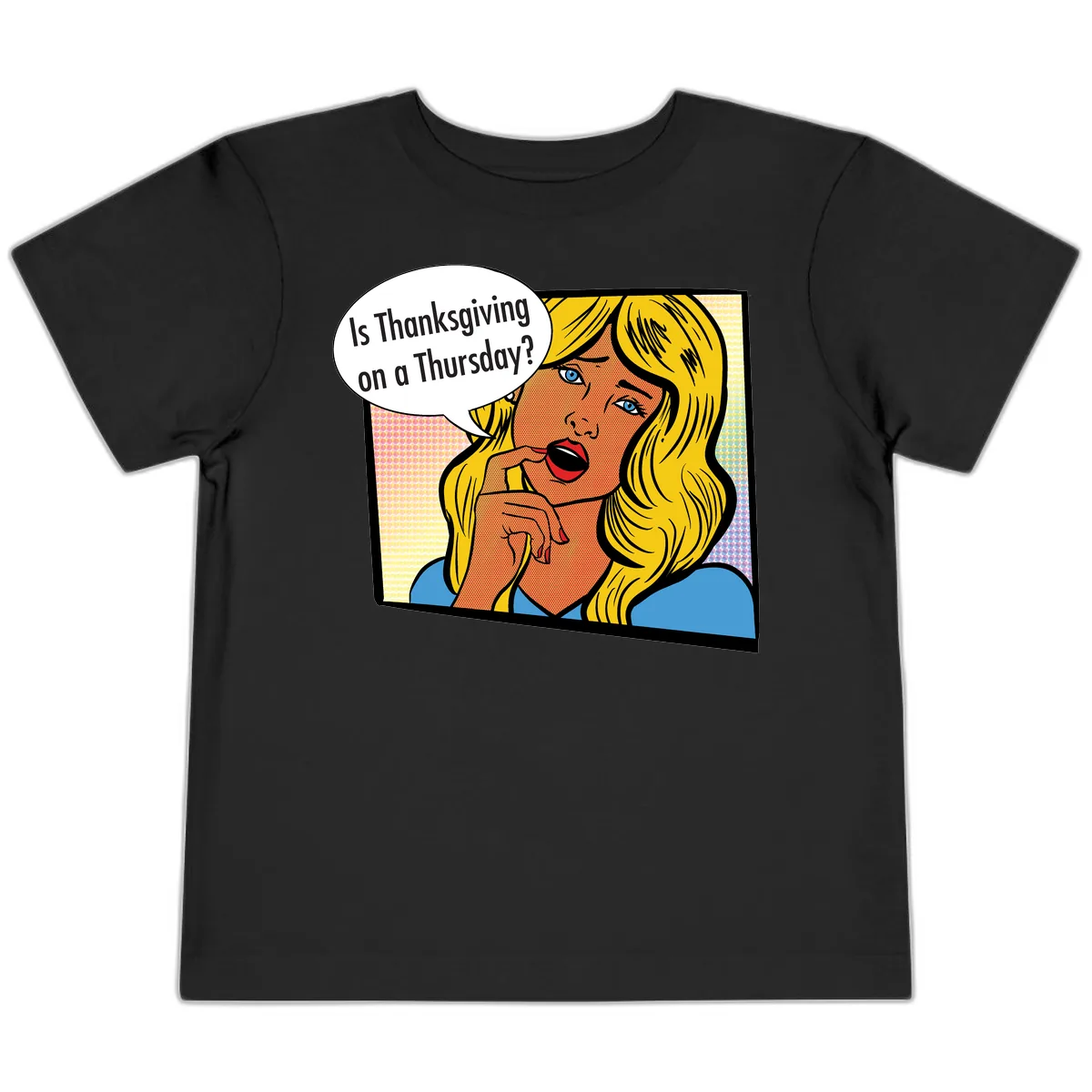 Thanksgiving Day Question Toddler T-Shirt in Black