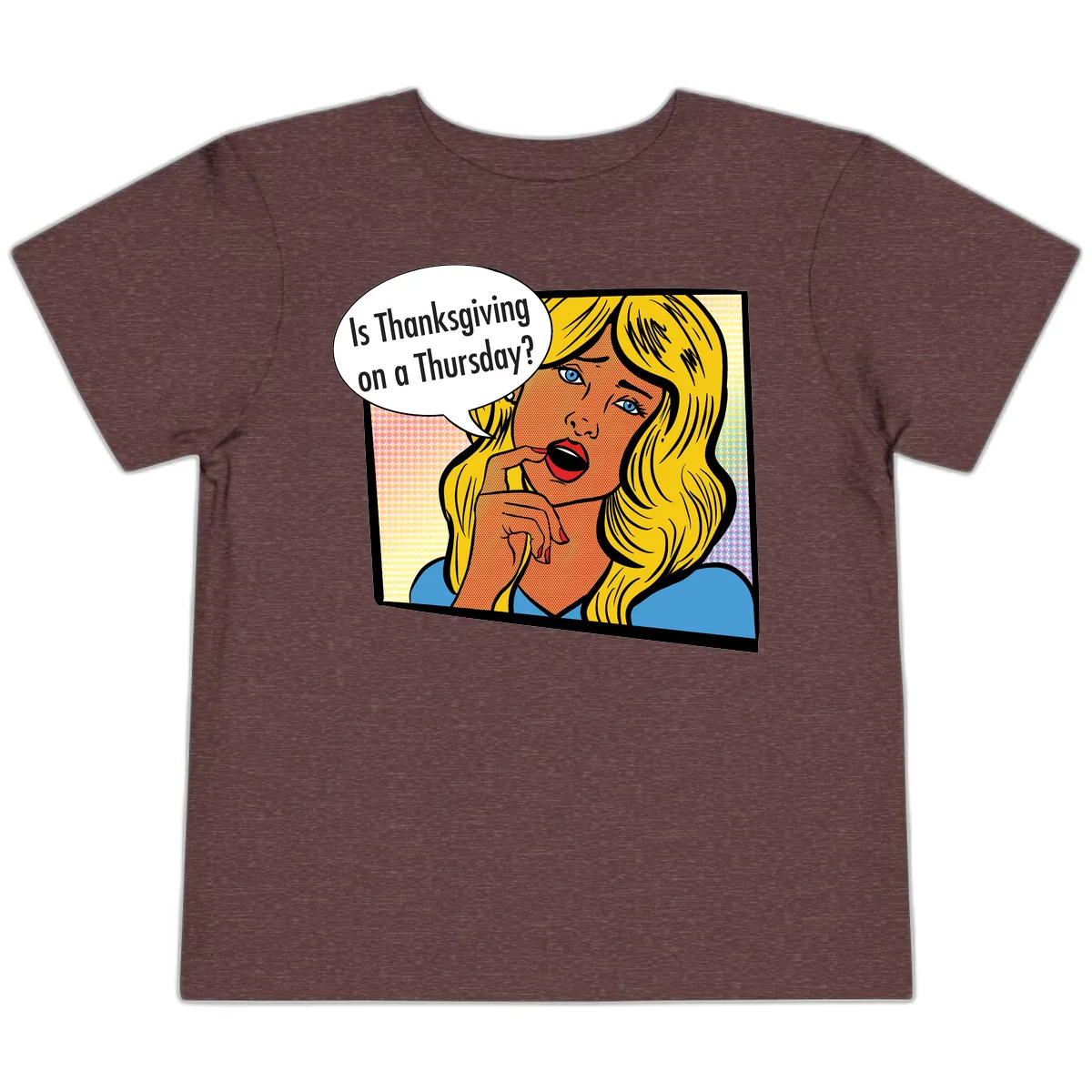 Thanksgiving Day Question Toddler T-Shirt in Heather Maroon