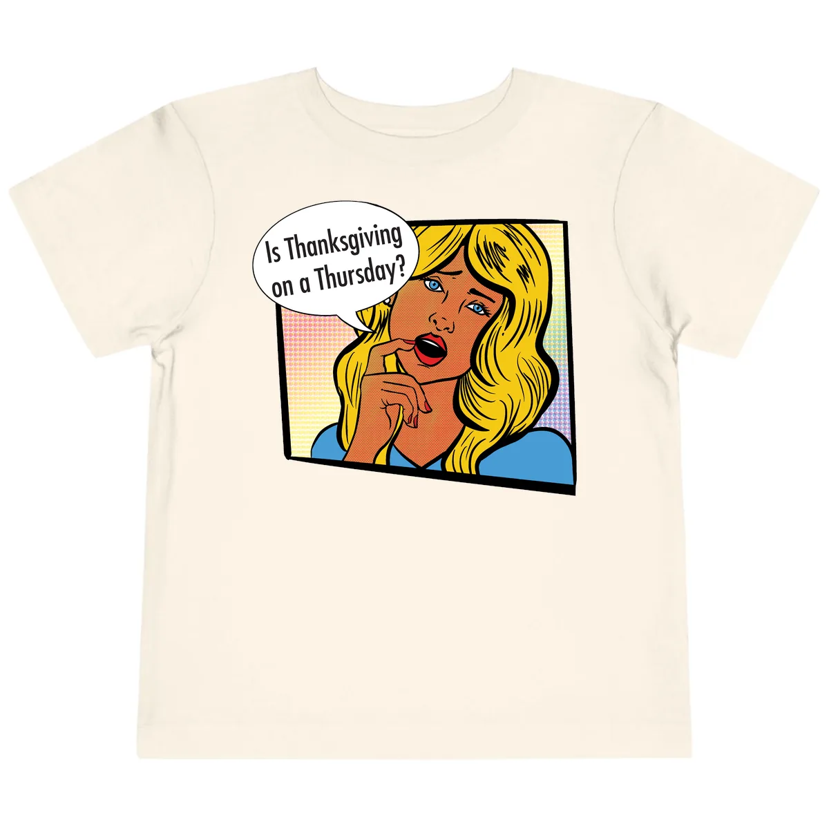 Thanksgiving Day Question Toddler T-Shirt in Natural