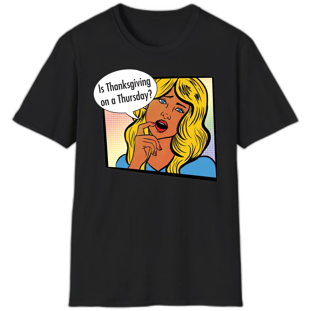Thanksgiving Day Question T-Shirt in Black