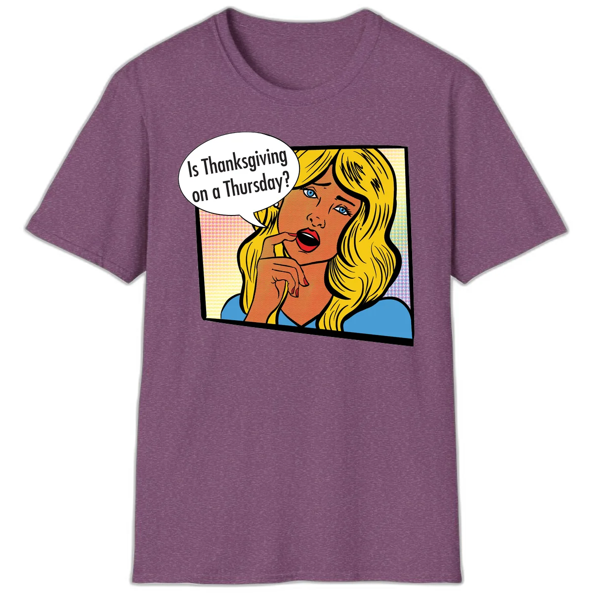 Thanksgiving Day Question T-Shirt in Heather Maroon