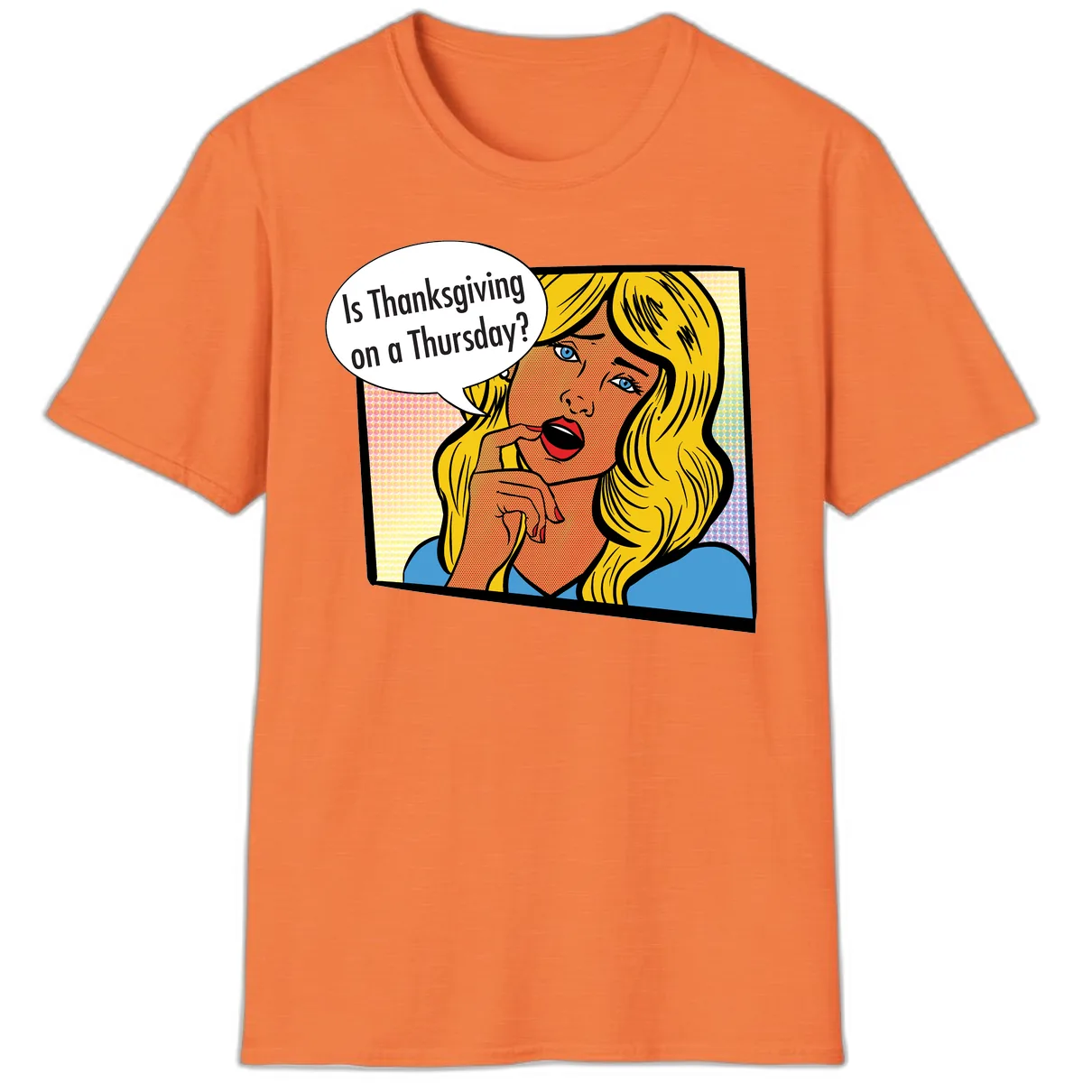 Thanksgiving Day Question T-Shirt in Heather Orange