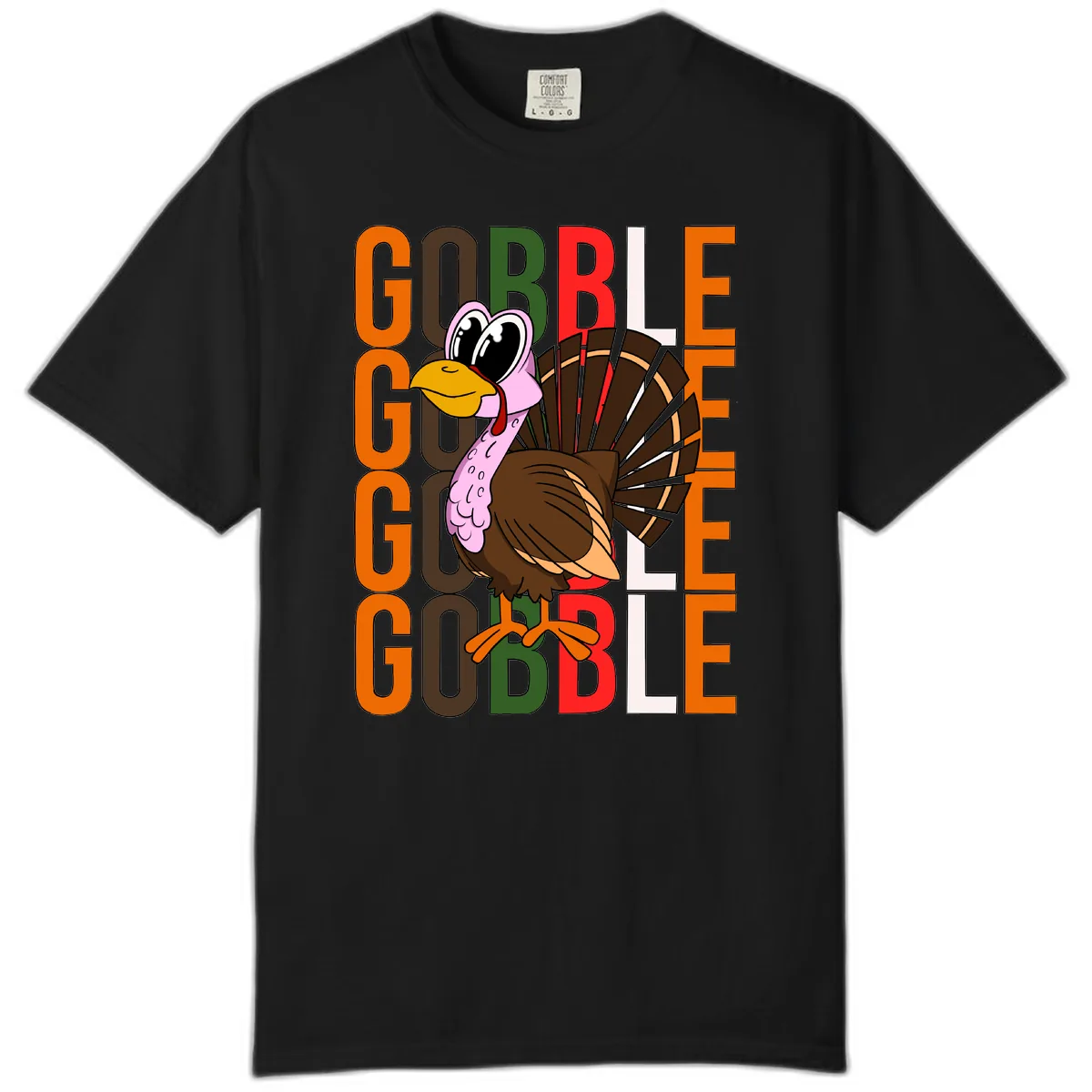 Gobble Turkey Thanksgiving Design Comfort Color in Black