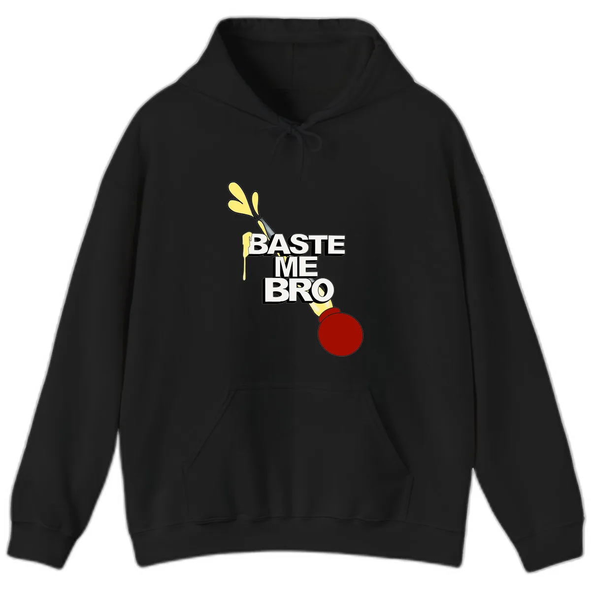 Baste Me Bro Thanksgiving Turkey Hoodie in Black