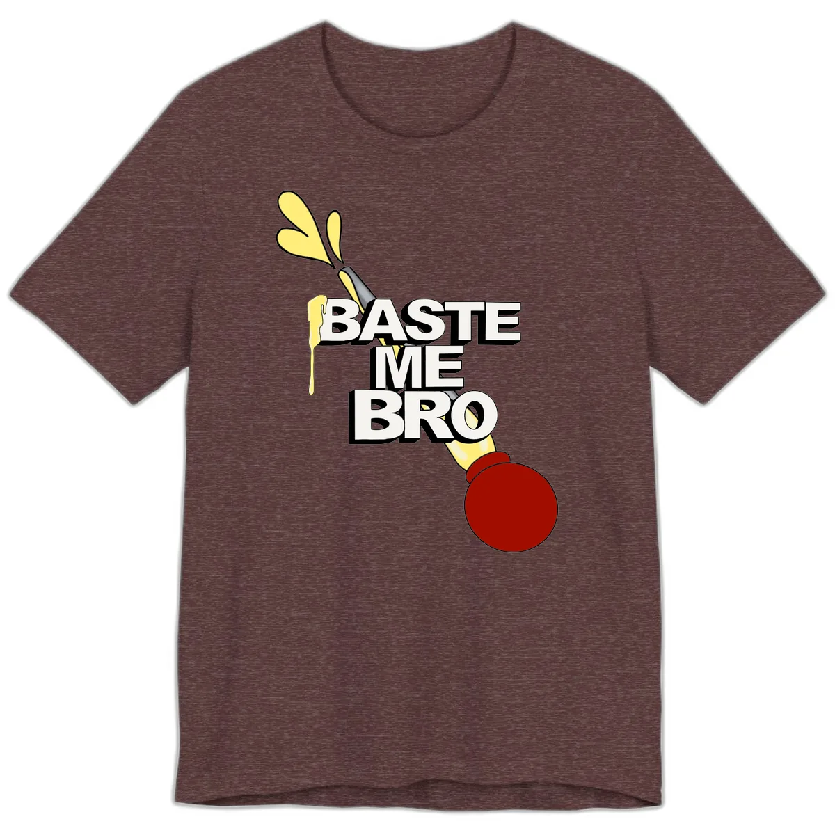 Baste Me Bro Thanksgiving Turkey Premium T-Shirt in Heather Maroon