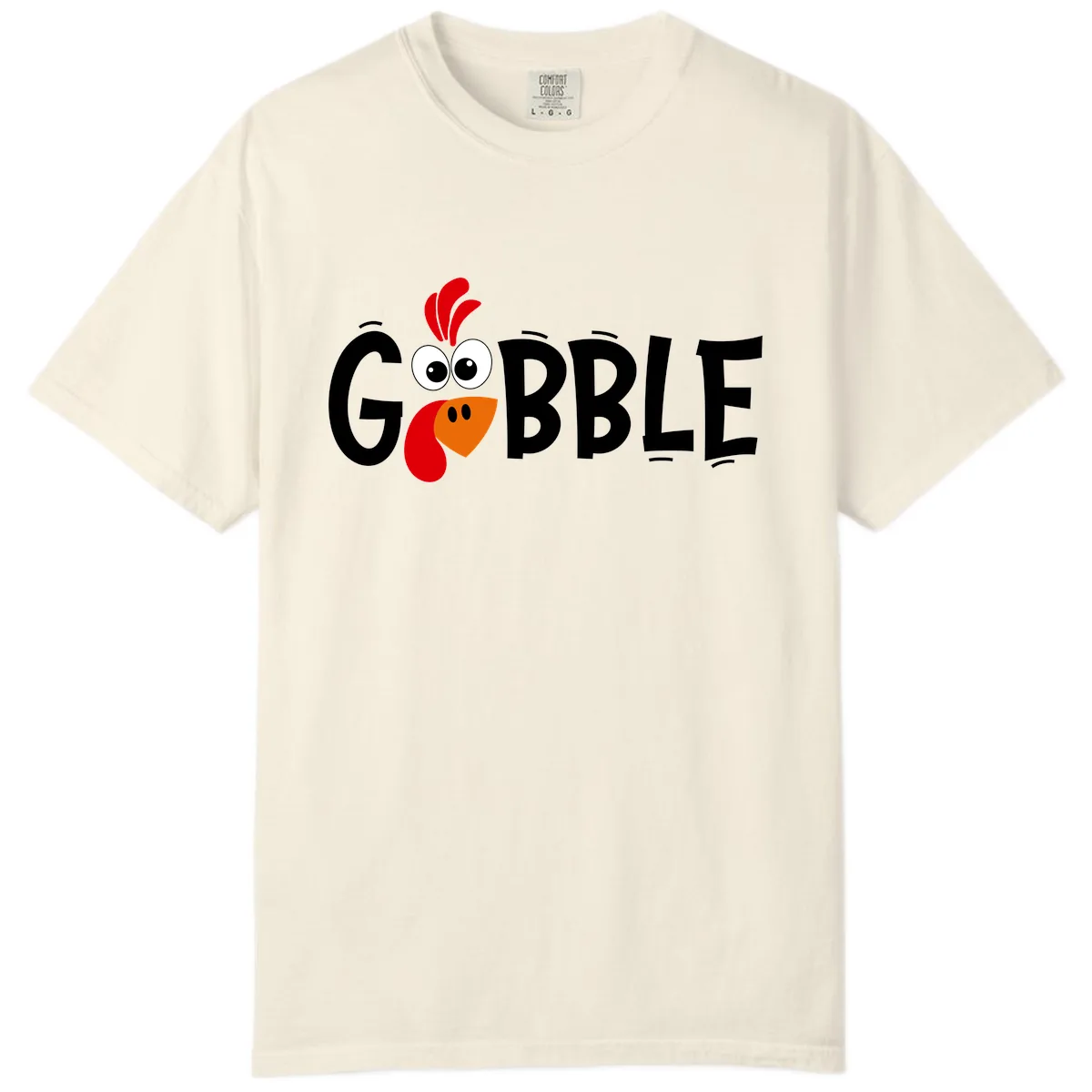 Gobble Gobble Turkey Face Comfort Color in Ivory