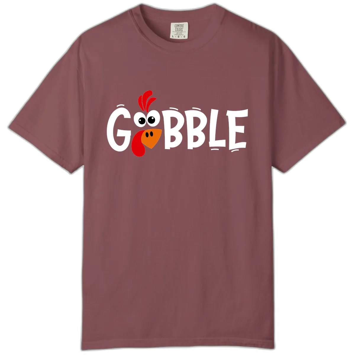 Gobble Gobble Turkey Face Comfort Color in Brick