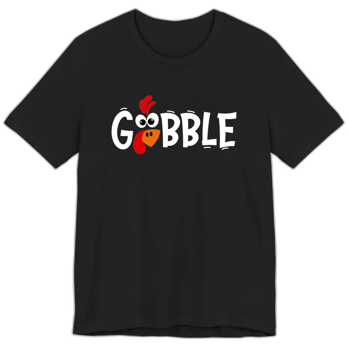 Gobble Gobble Turkey Face Premium T-Shirt in Black
